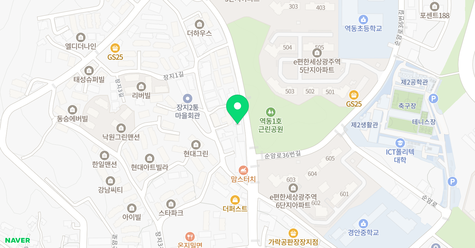 리드인 장지점 위치