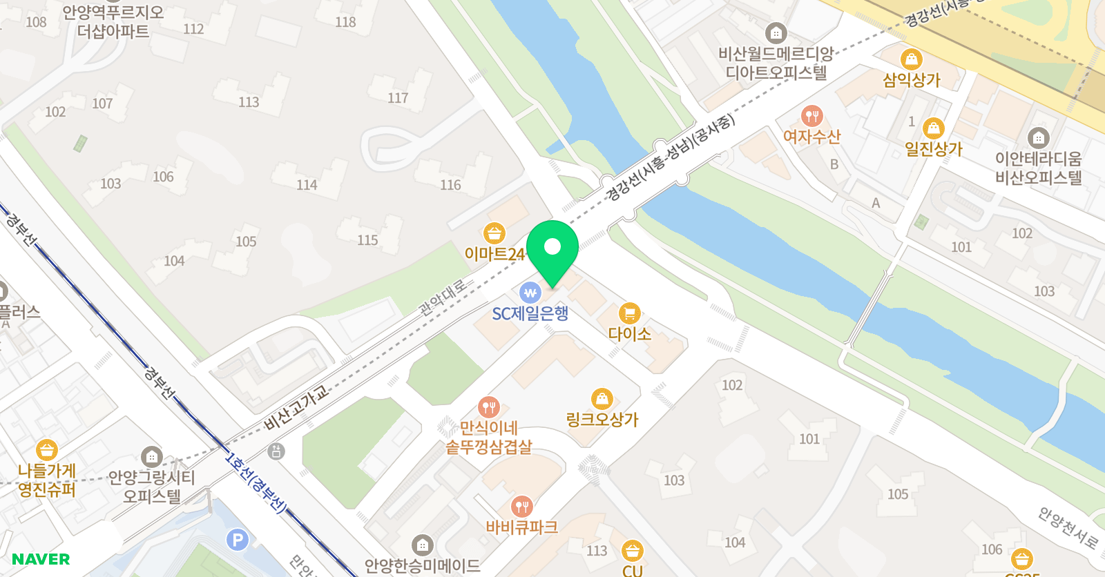 소마사고력 수학학원 만안센터 위치