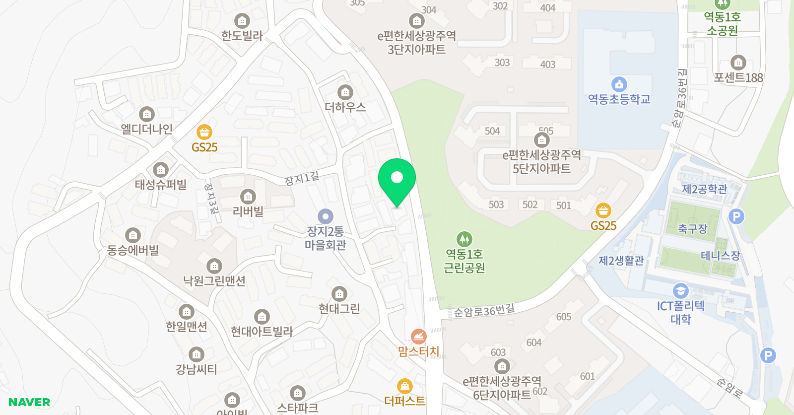쎈수학러닝센터 광주장지학원 위치