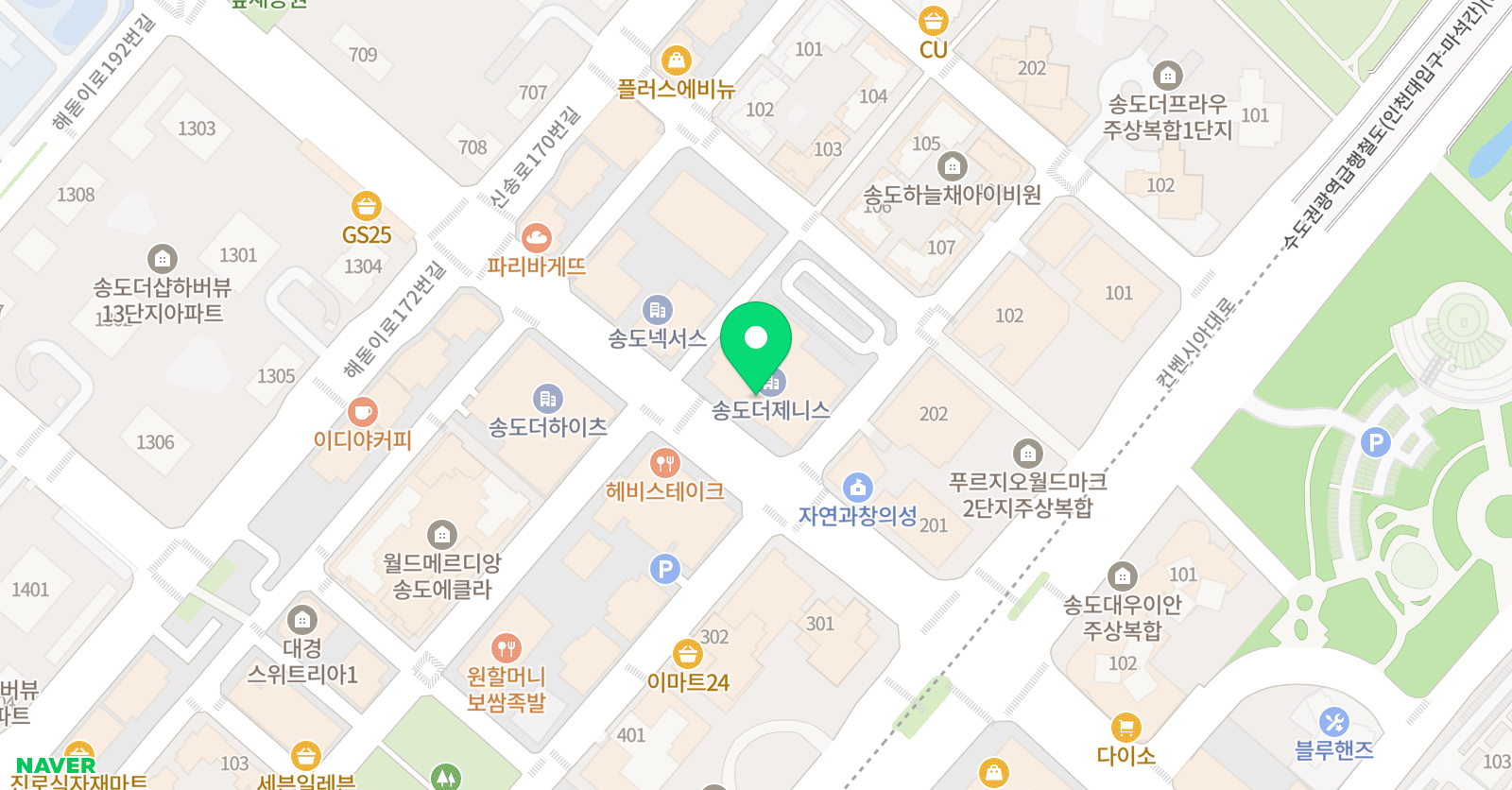 송도탑 영어학원 위치