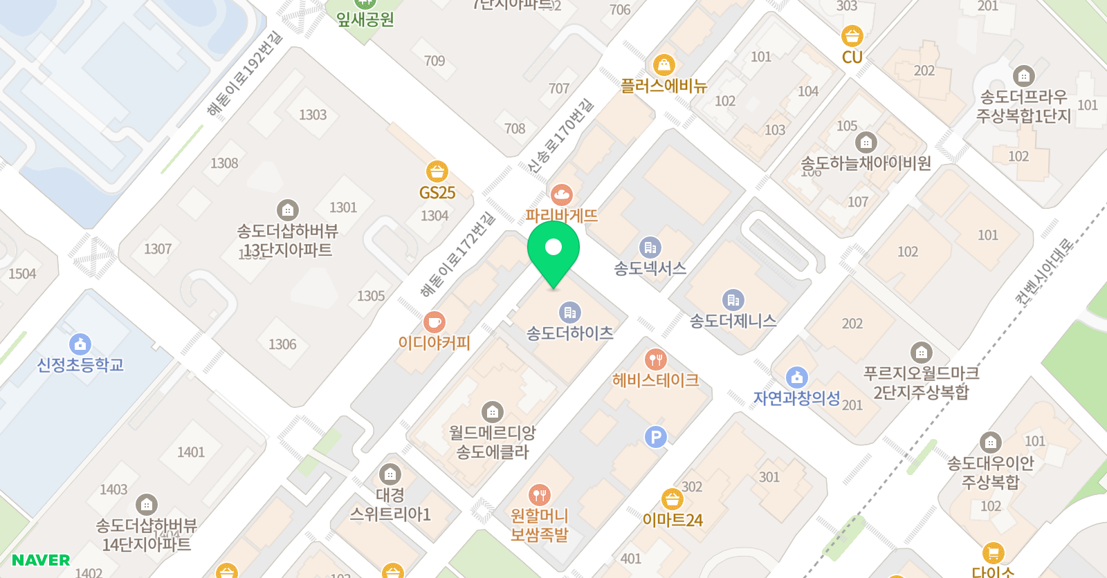 대치영재 수학학원 송도점 위치