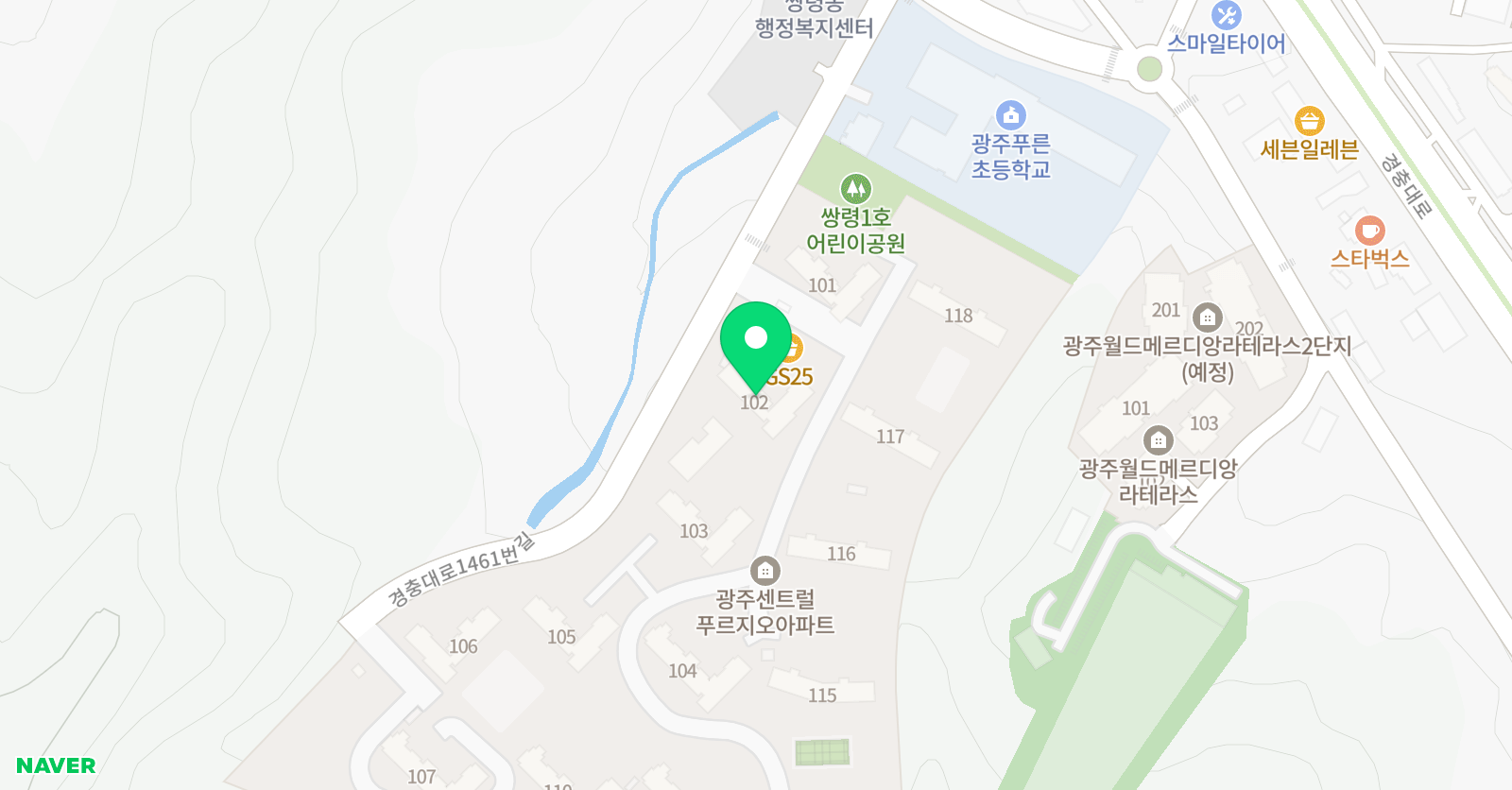 아트앤하트 미술교습소 쌍령센트럴푸르지오 위치