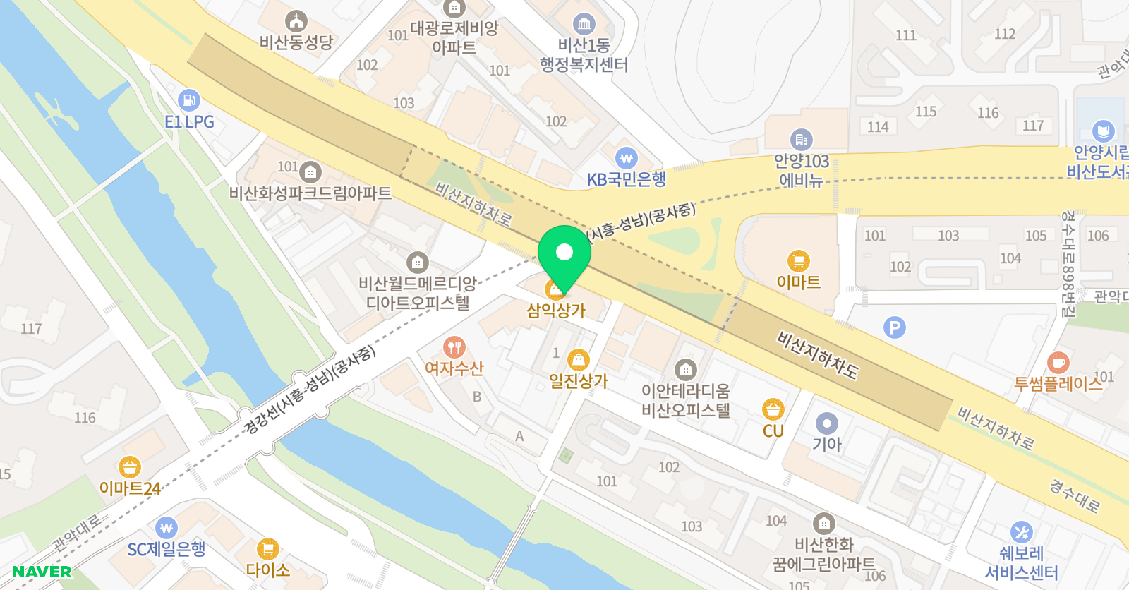 뮤직컬리지 실용음악학원 위치