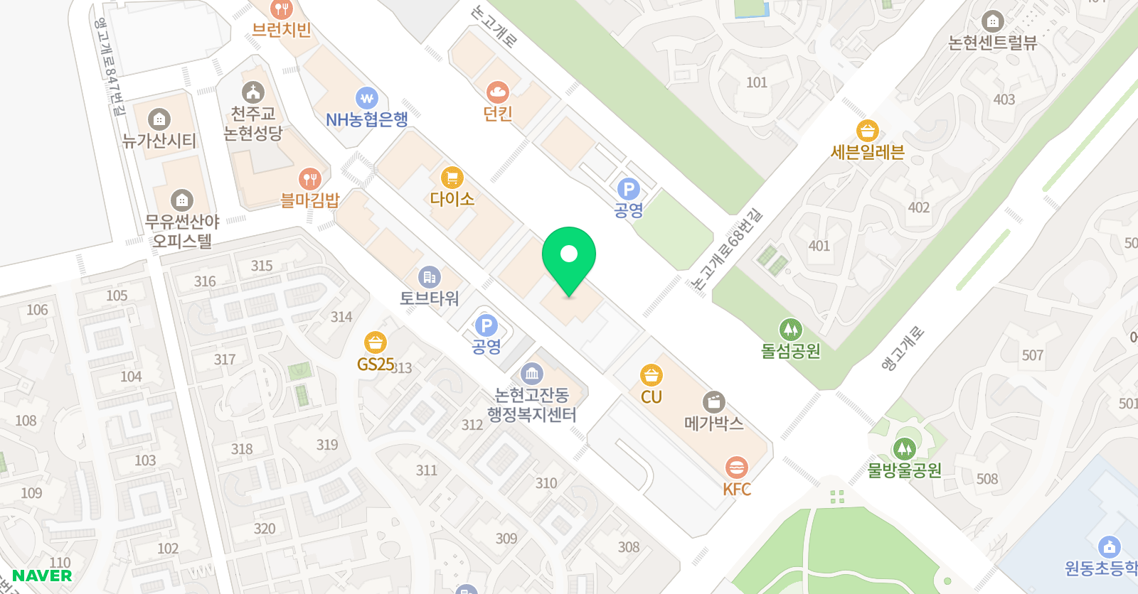오르난 무용학원 논현점 위치