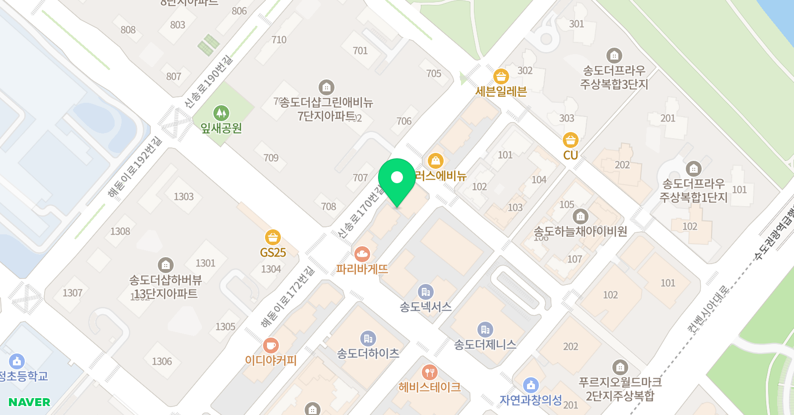 송도 매쓰몽플러스 학원 위치
