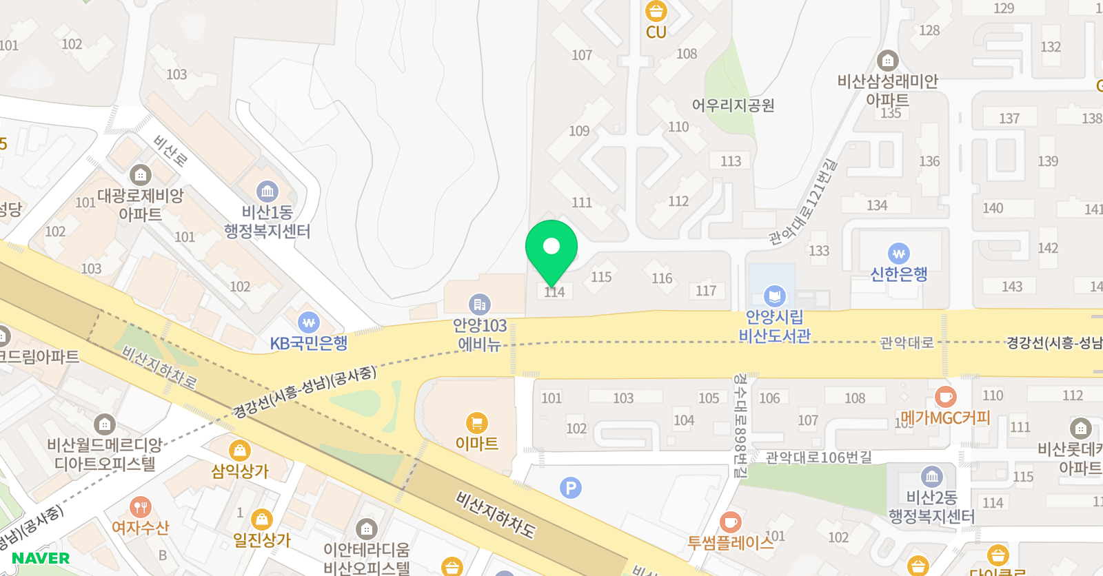스마트 해법수학학원 비산샘모루점 위치