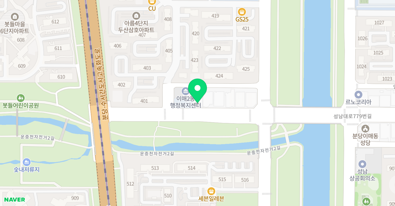 메이플베어 분당판교점 위치