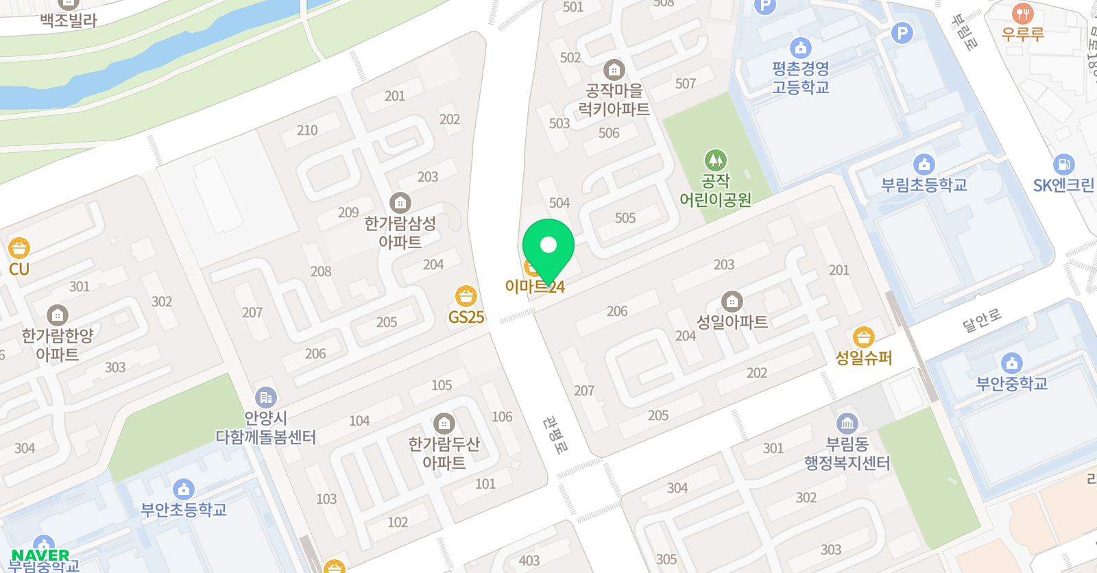 HYM 힘 수학학원 위치