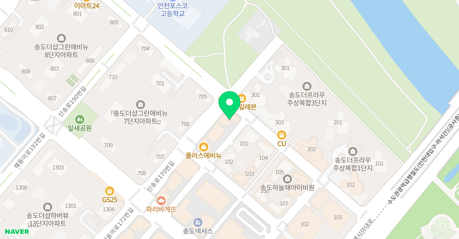 와이키즈 인천송도센터 위치