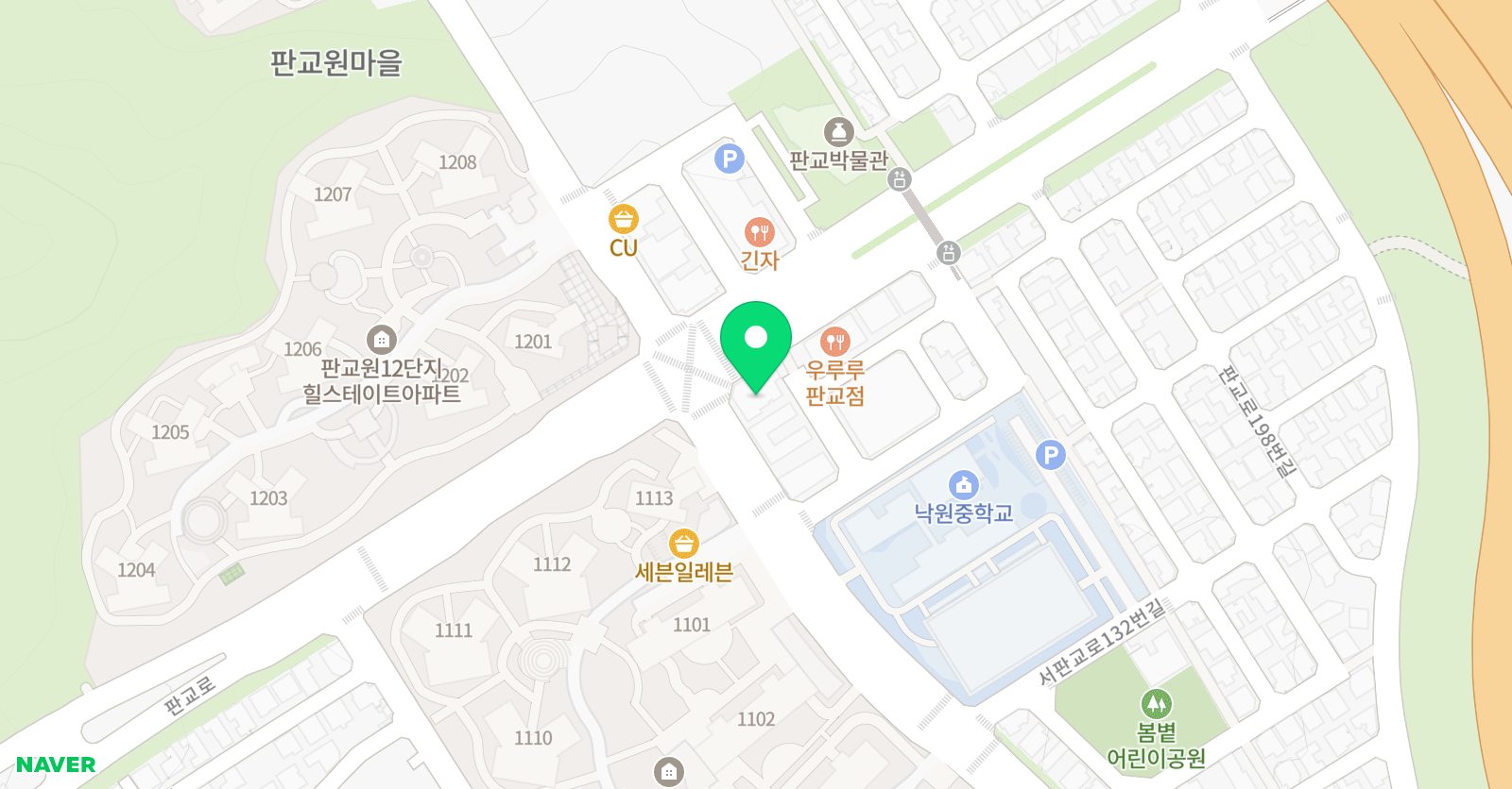 뮤엠 영어 낙생초점 위치