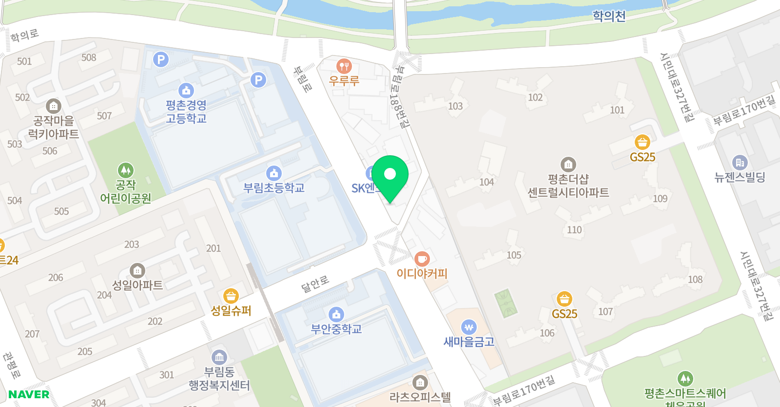 용인대부림 태권도 부림음악학원 위치