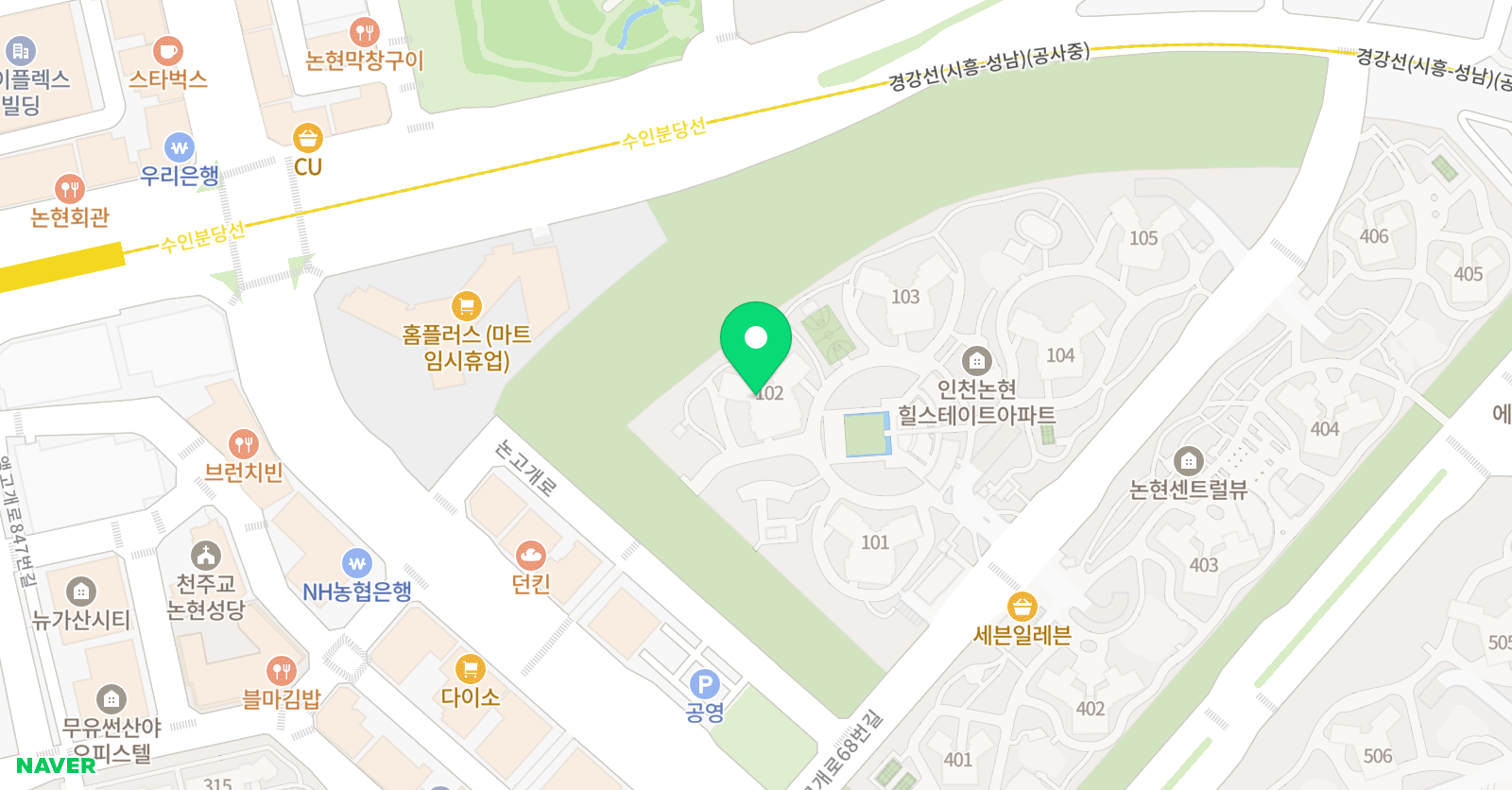 기탄사고력교실 논현힐스테이트점 위치