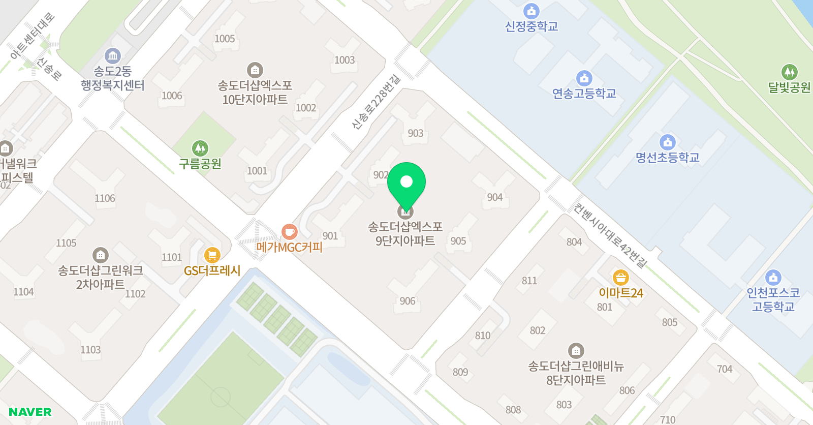 영렘브란트 송도 더샵엑스포클래스 위치