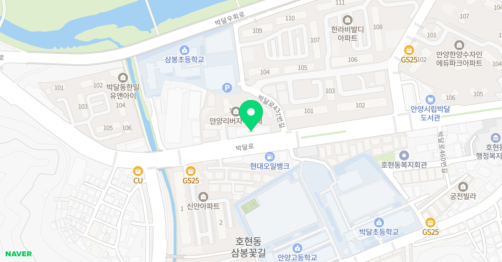 미래엔영어&해법수학 한라삼봉초 교실 위치