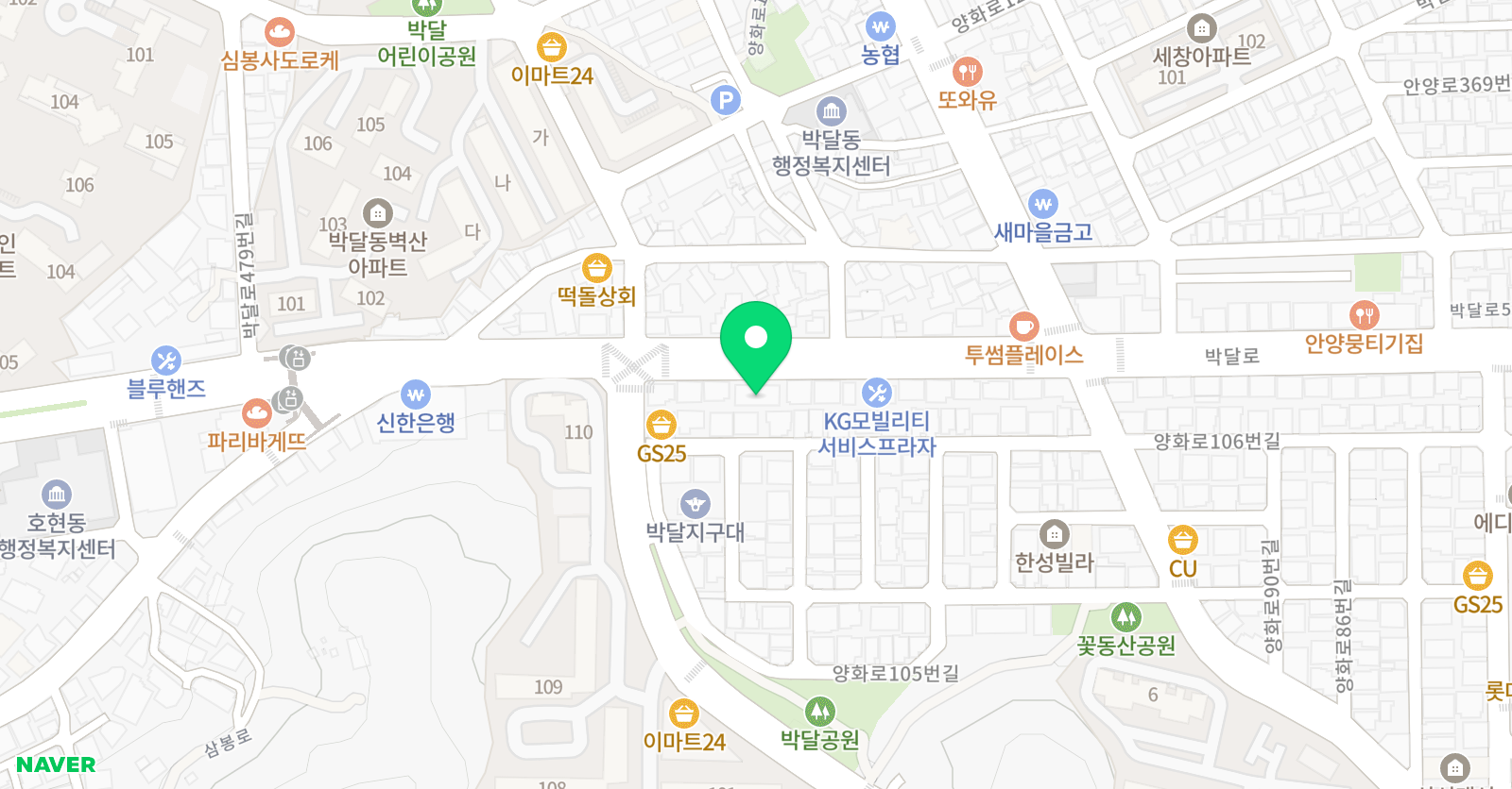 생각채움수학학원 위치