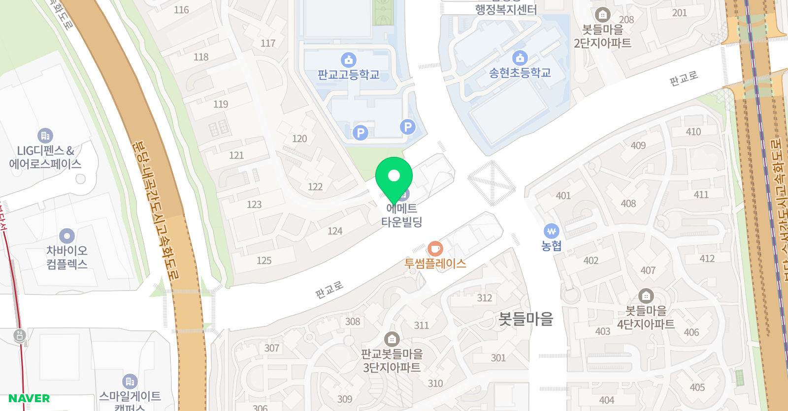 분트쿤스트슐레 판교삼평점 위치