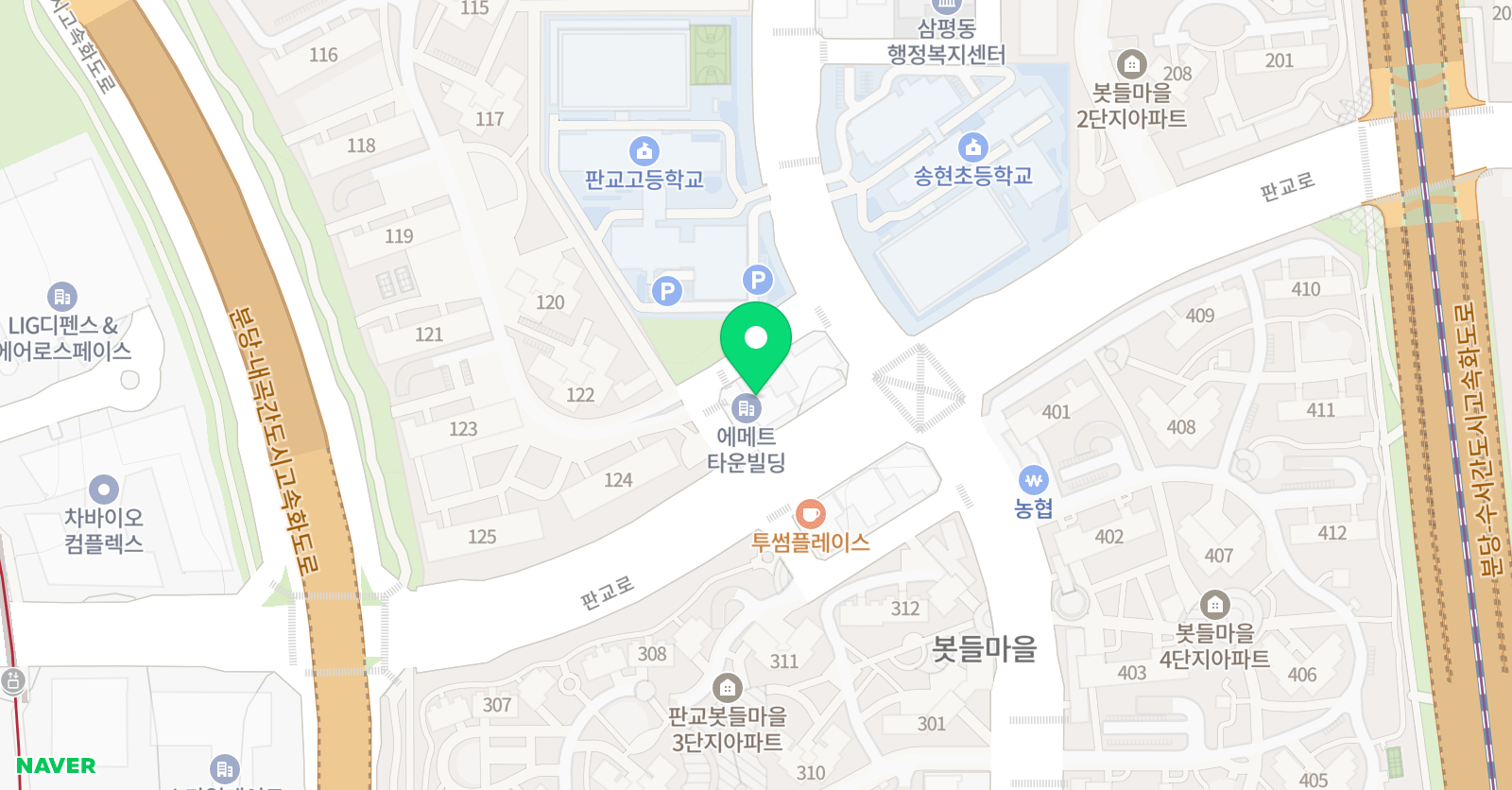 리드101 동판교점 위치