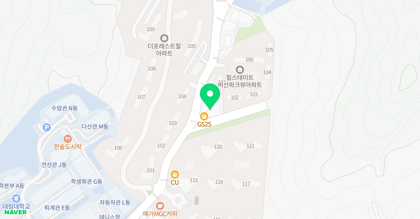 YBM 잉글루 안양임곡제1캠퍼스 위치