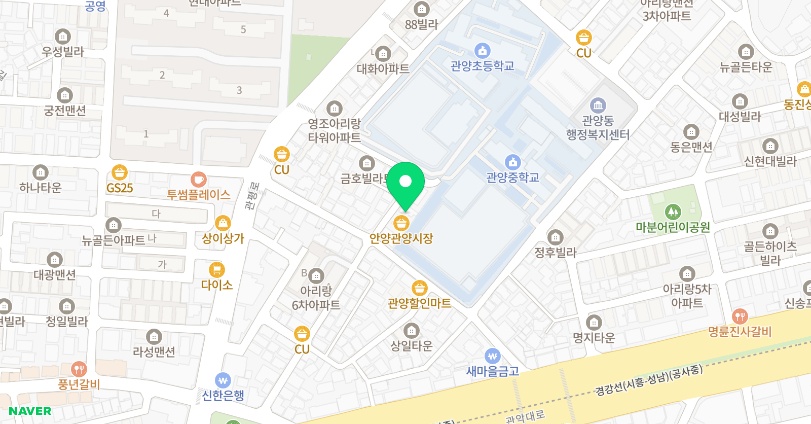 MJ 학원 수학 영어 위치