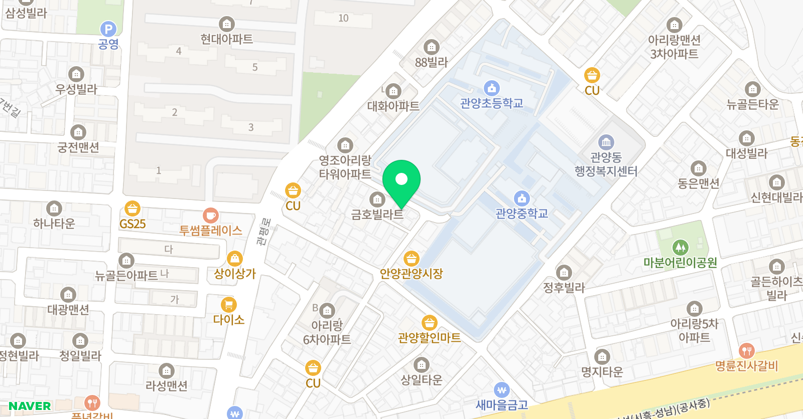 스마트해법 수학 교습소 관양 위치