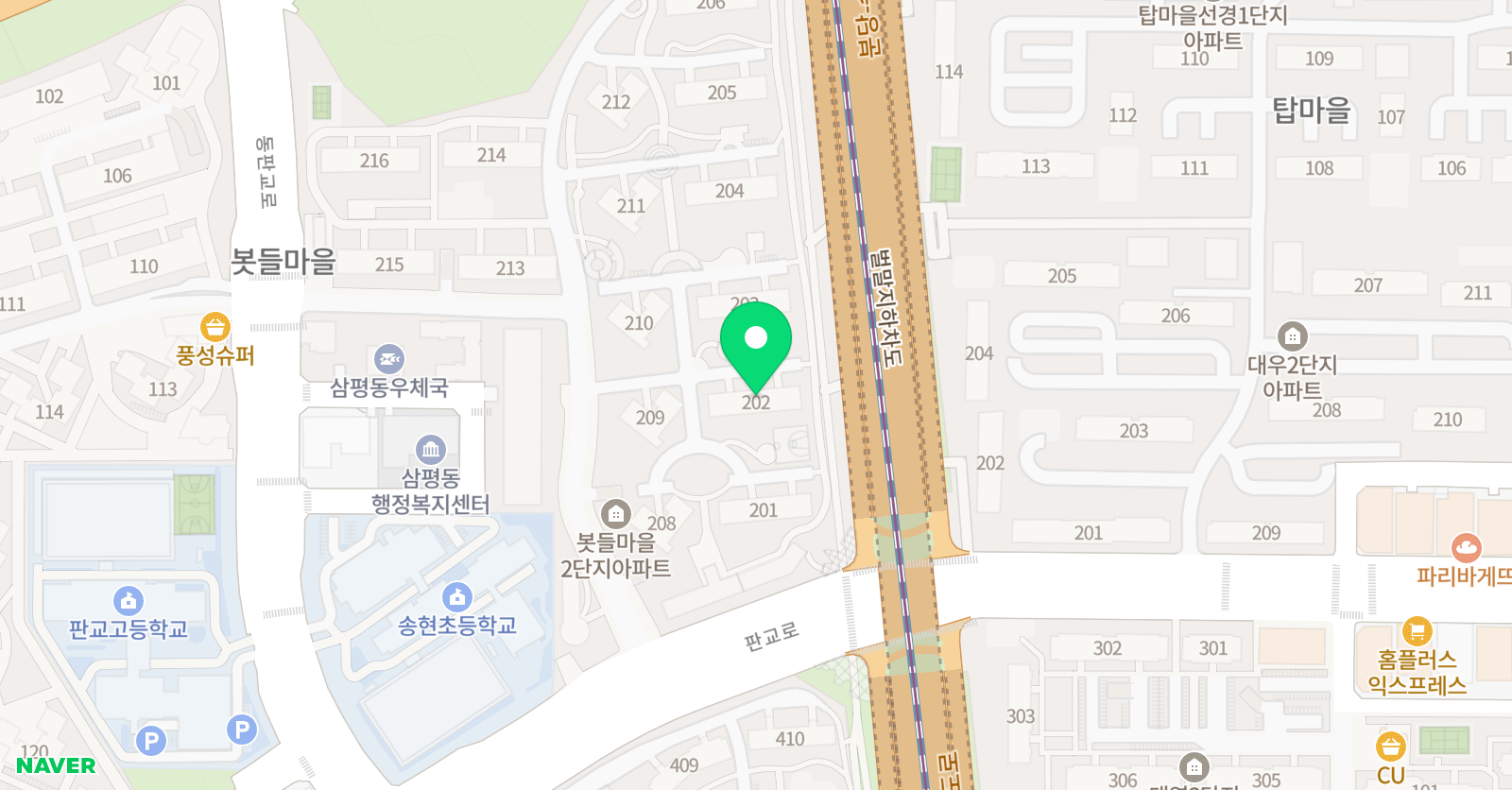 행복숲 태권도장 위치