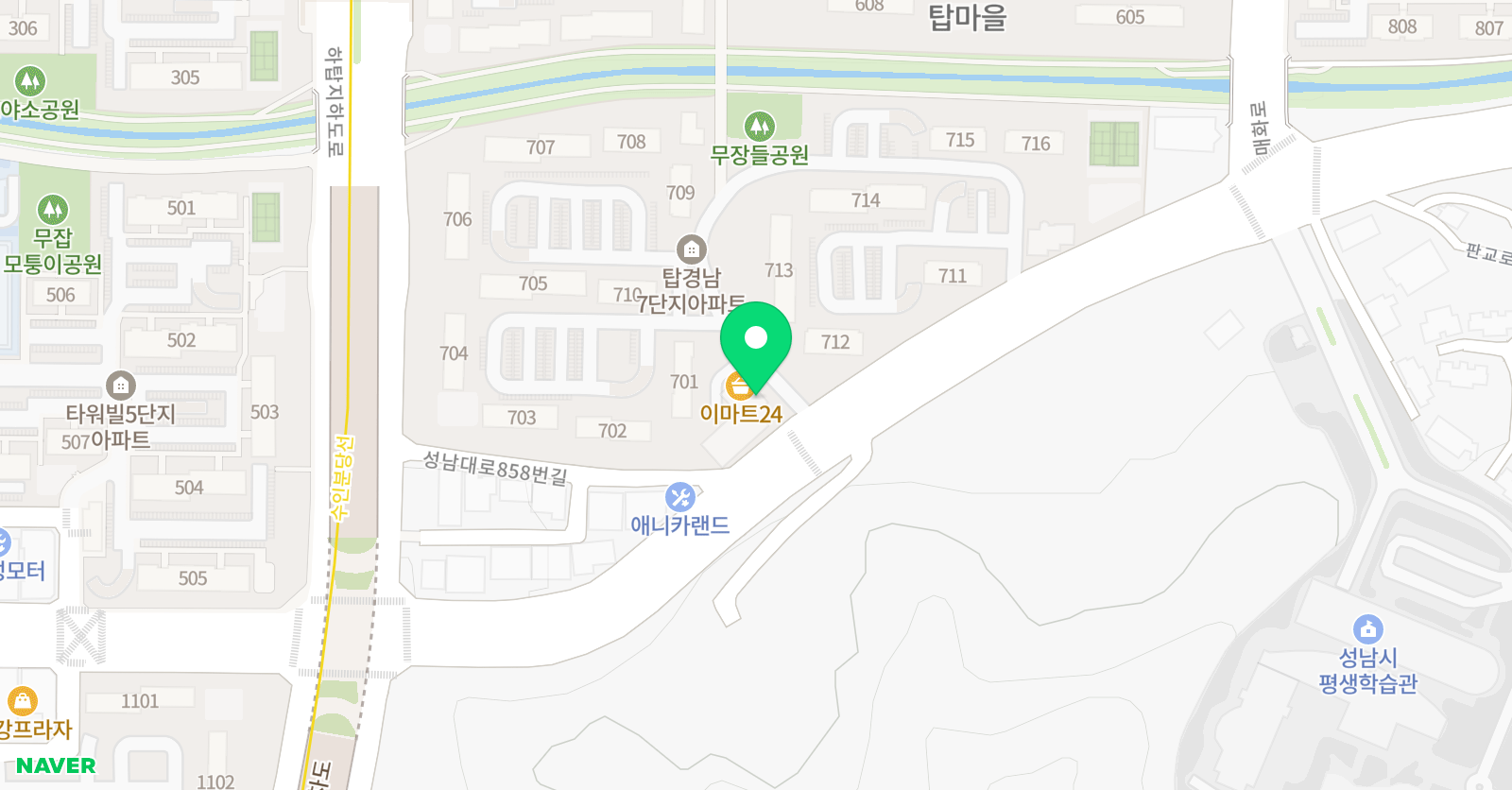 크리아트 분당야탑원 위치