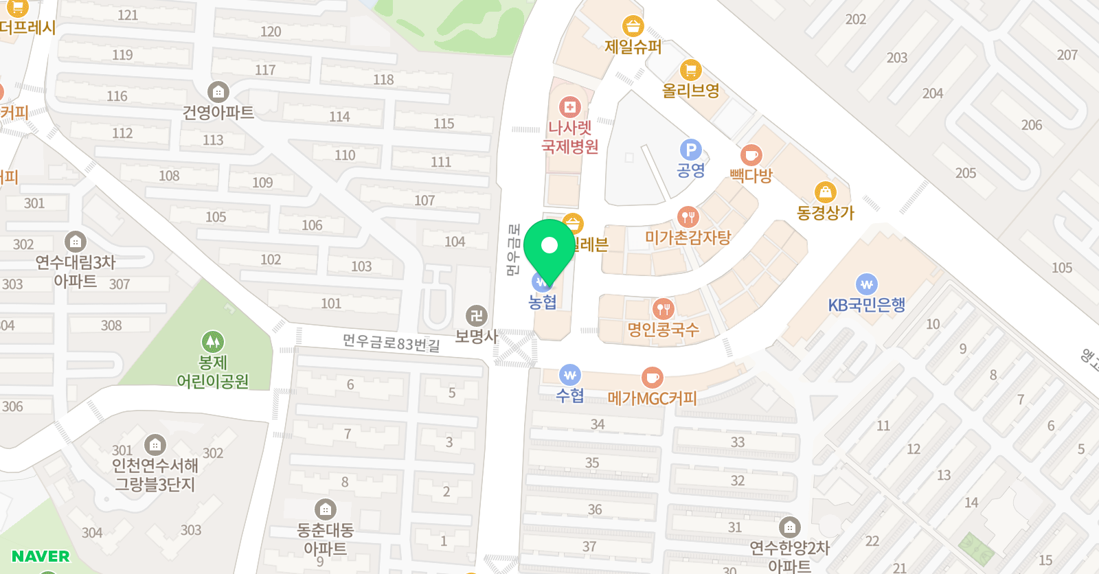 써니 수학학원 위치