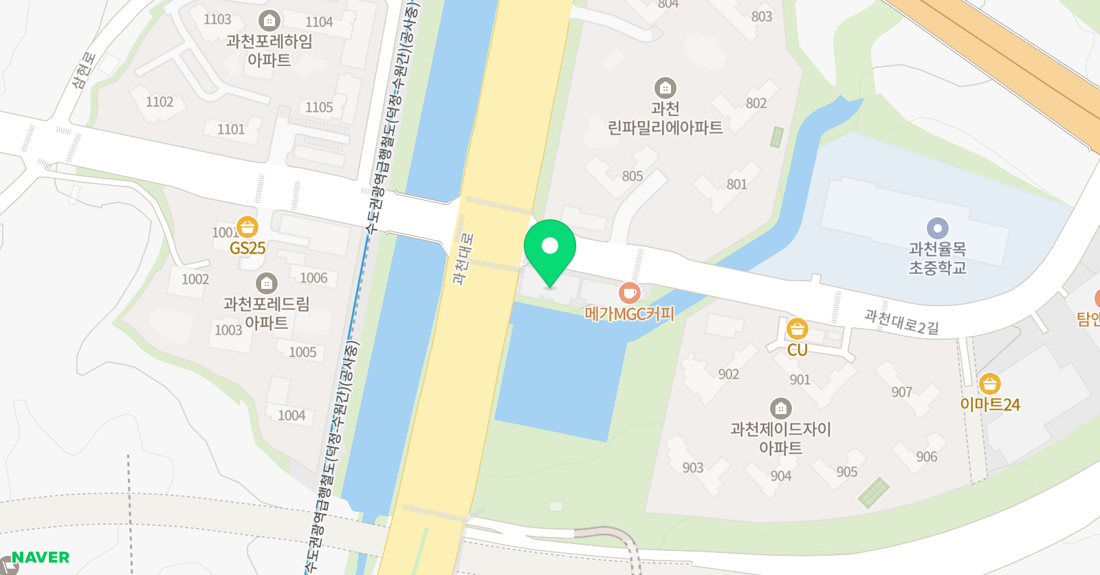 딱풀리는수학 과천율목초점 위치