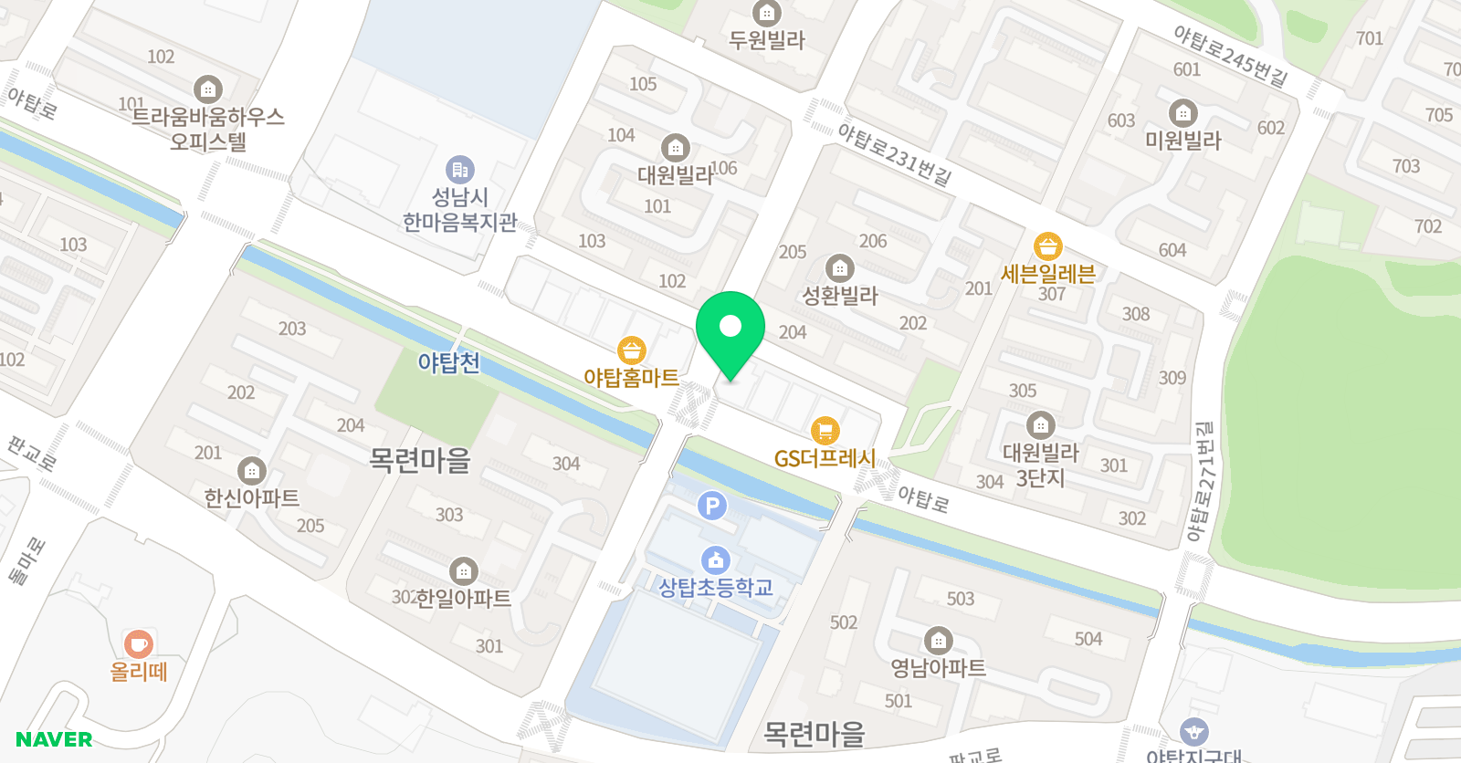 예다움 태권도장 위치