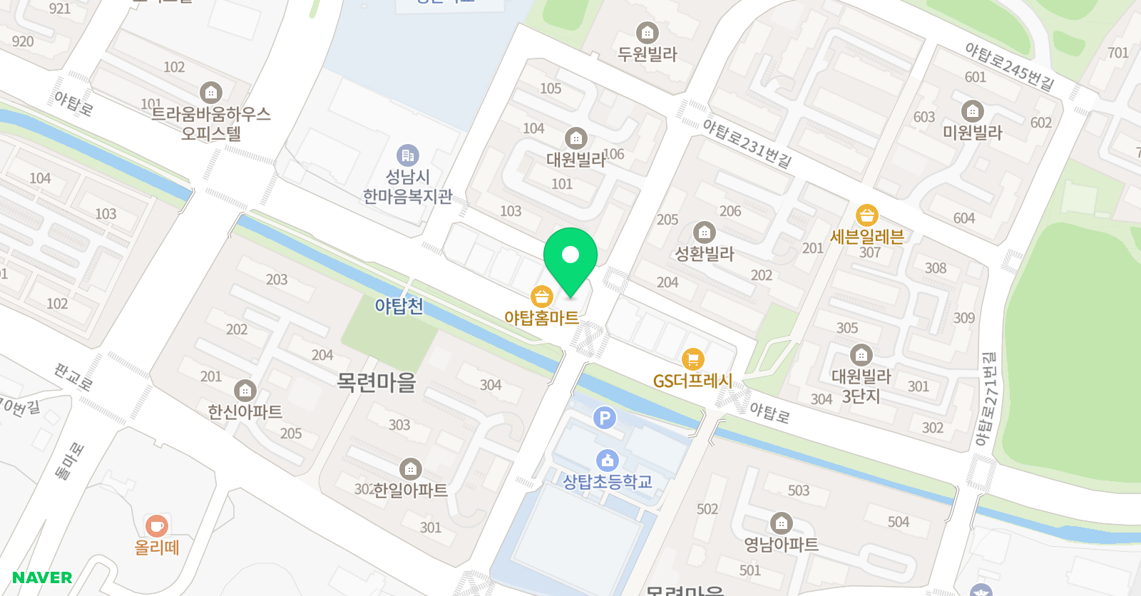 삼성 영어셀레나 상탑학원 위치