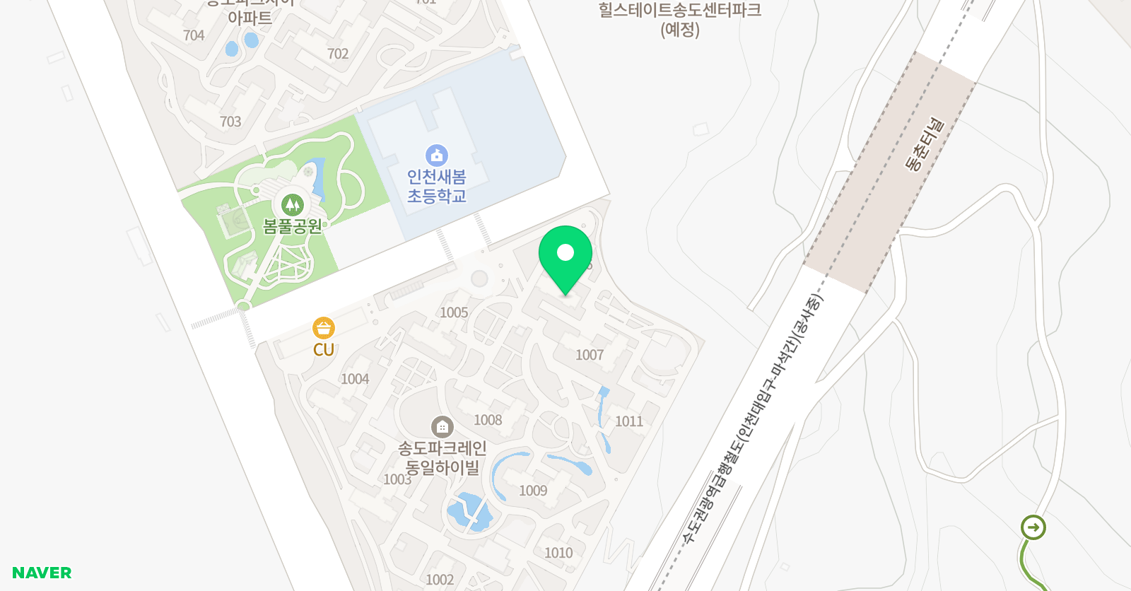 스마트쎈클래스 송도동일하이빌클래스 위치