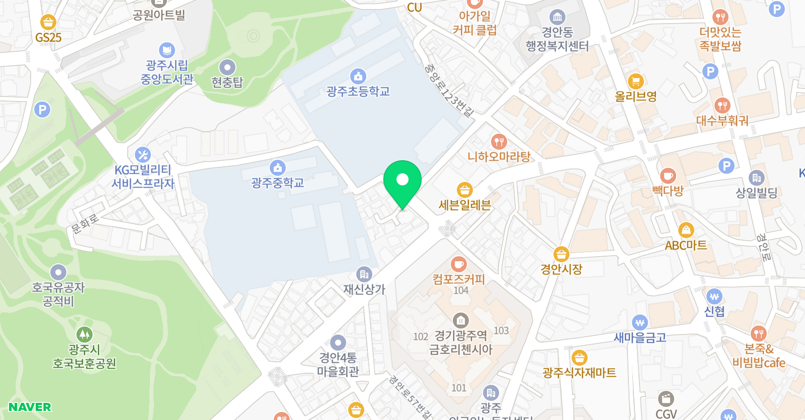 아소비 엠베스트SE 광주초센터 위치