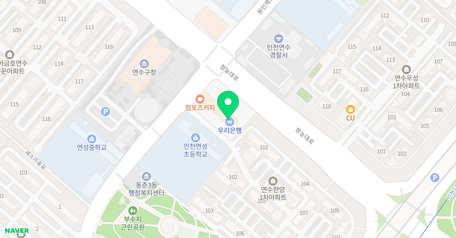 더베스트 어학원 동춘점 위치