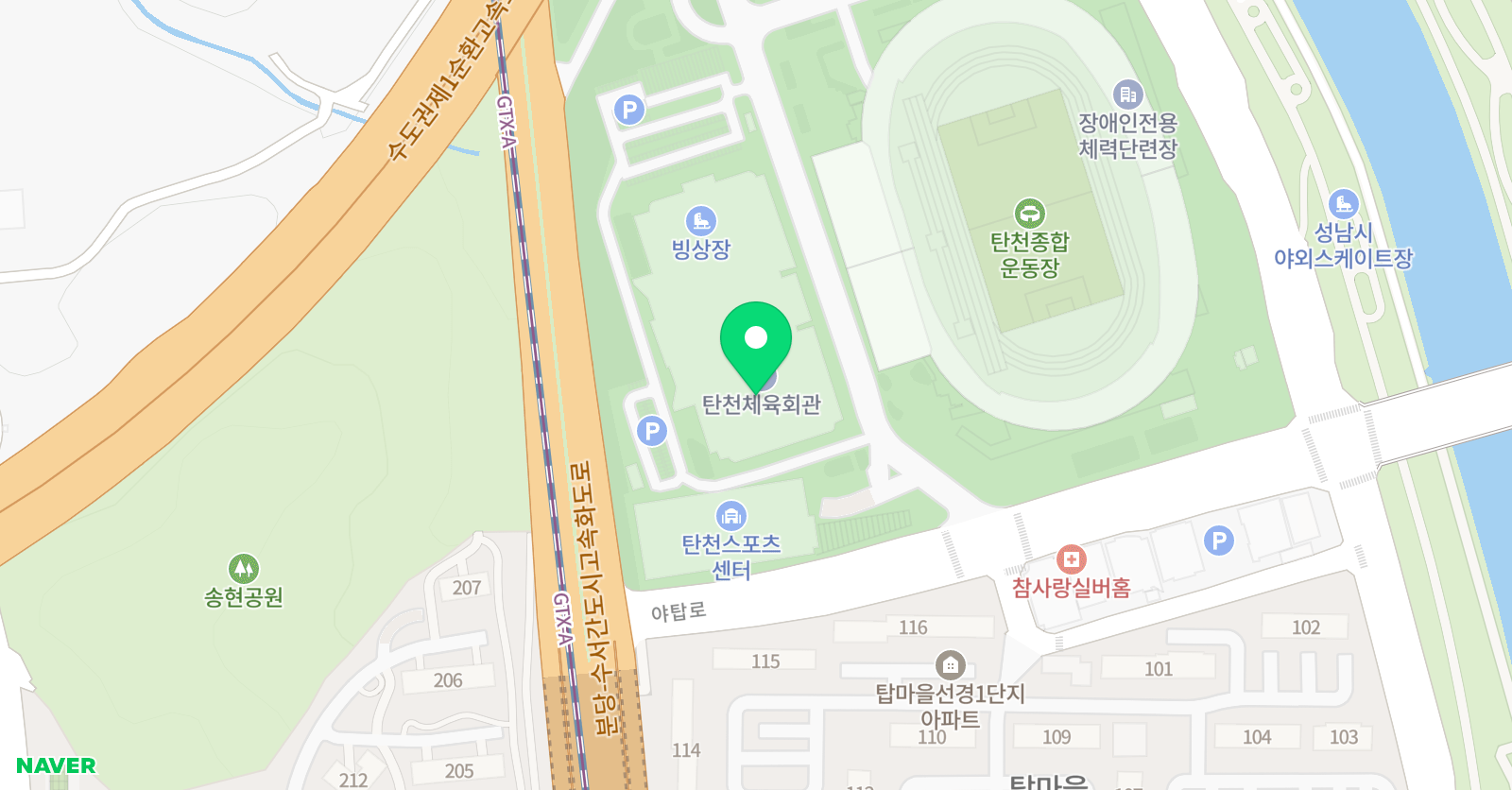 탄천종합운동장 수영장 위치