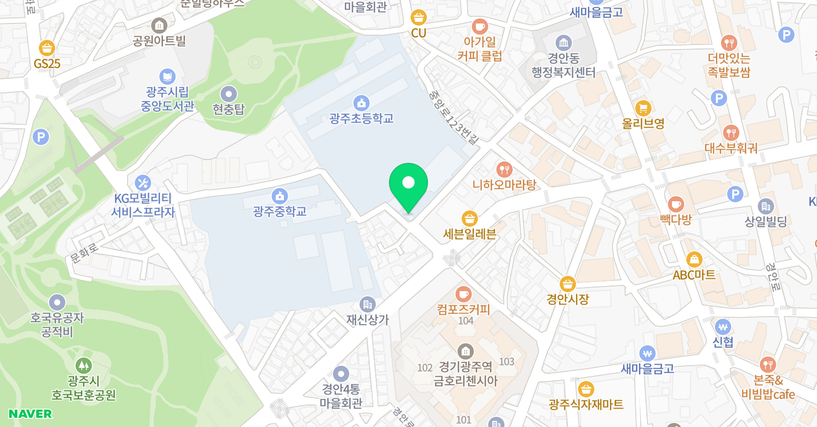 리드인 광주 초중점 위치