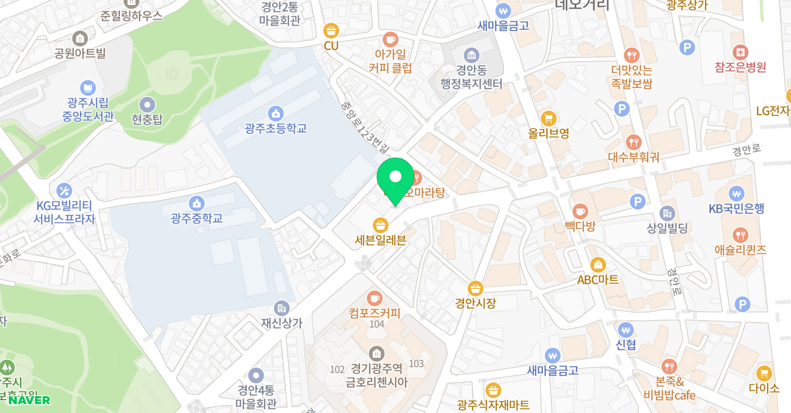 더탑 보컬댄스학원 광주경안점 위치