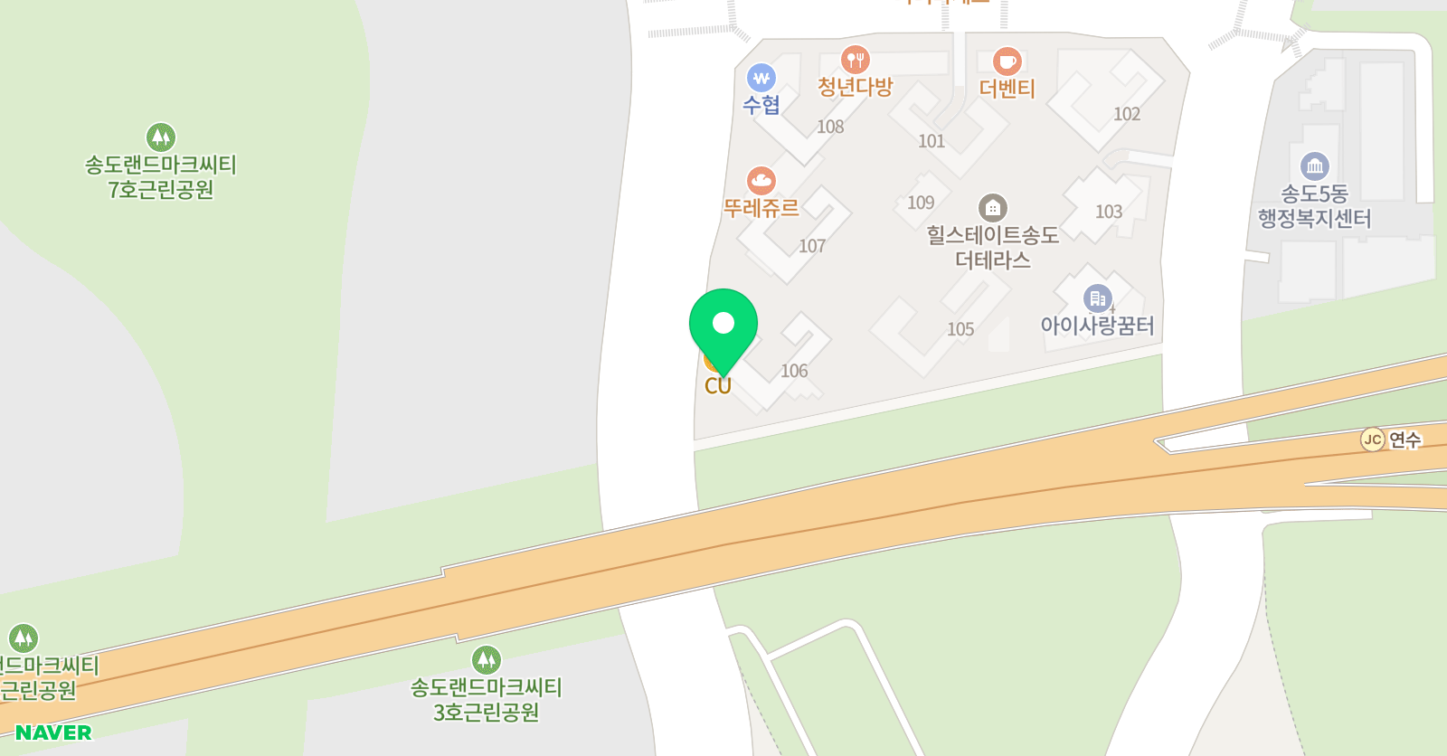 리드인 송도8공구더테라스점 위치