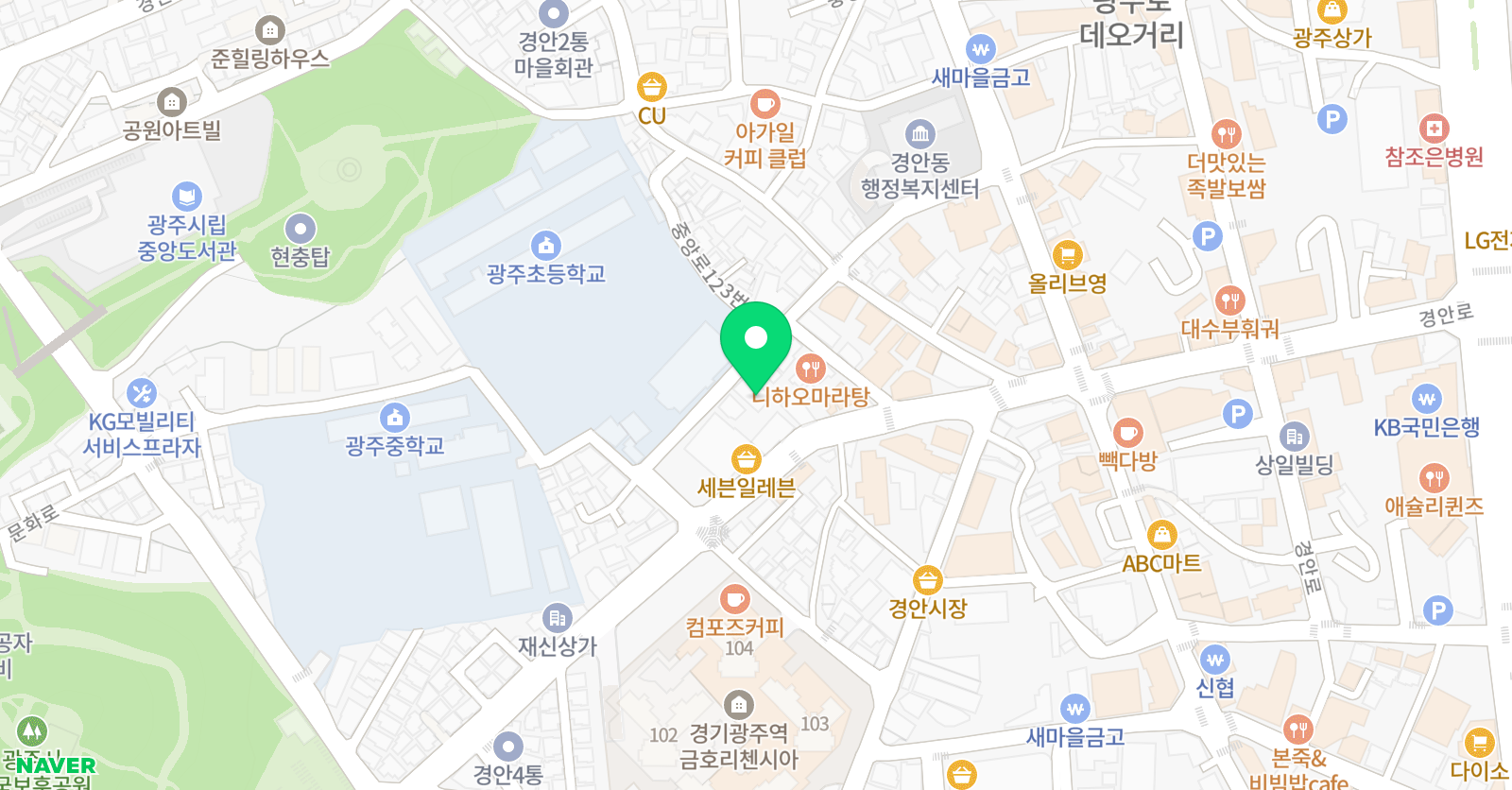 광주세종 초등학원 위치