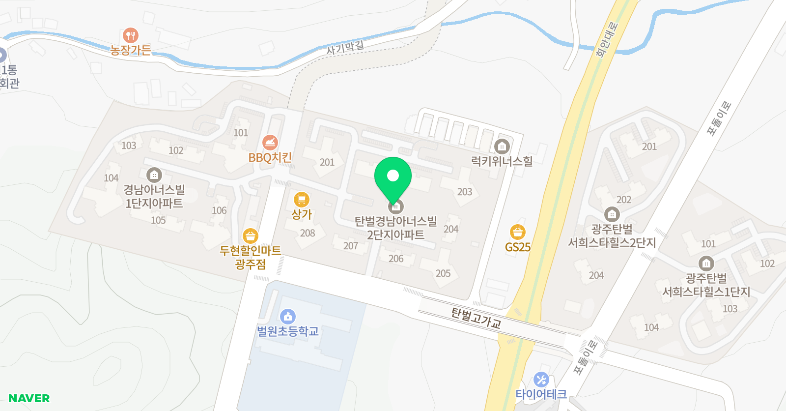 탄벌 경남 한우리 독서논술 위치