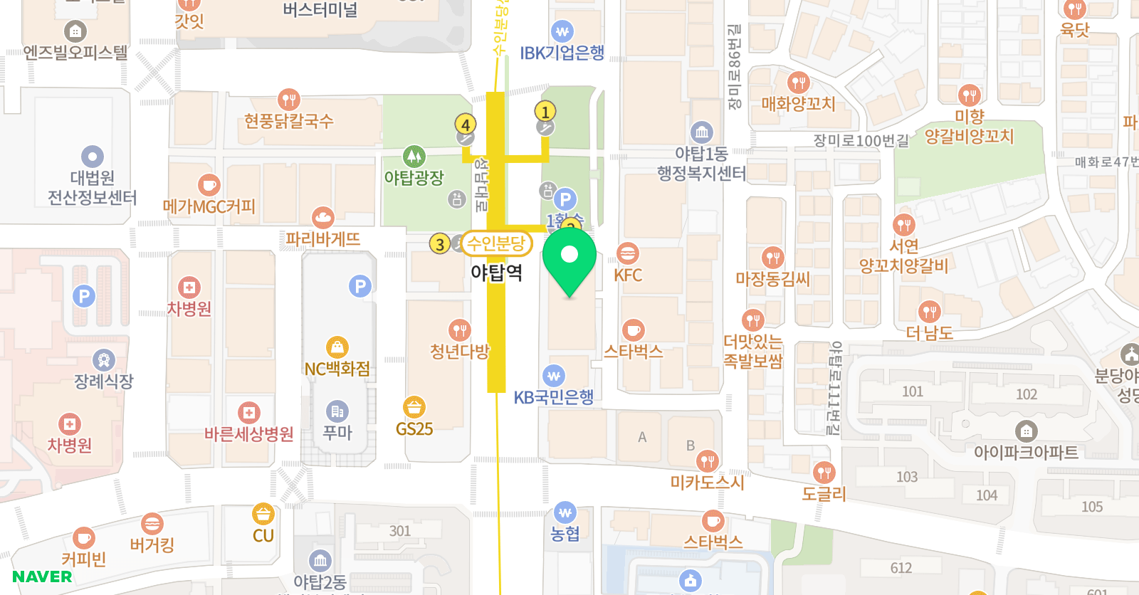 중앙한미 캐드정보처리 학원 위치