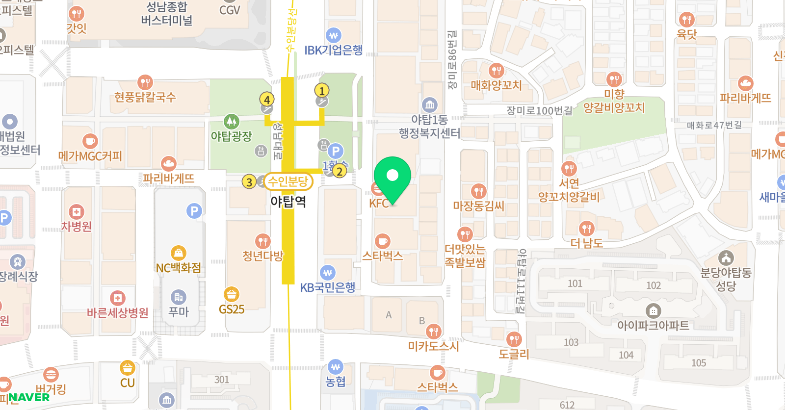 씨앤씨 미술학원 분당야탑캠퍼스 위치