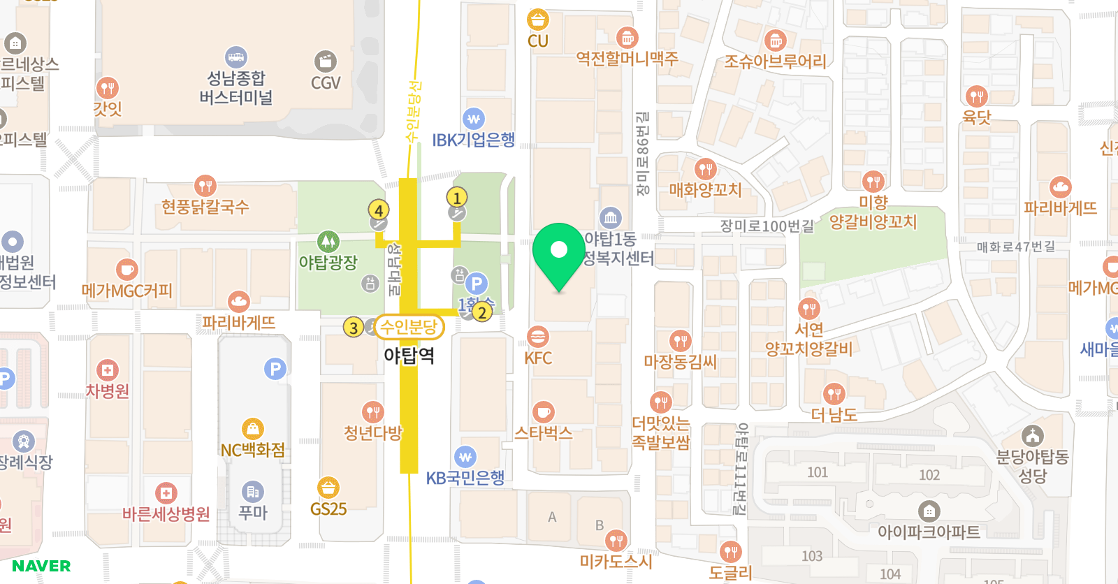 미술로생각하기 분당야탑센터 위치