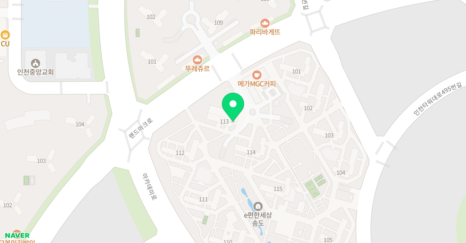 뮤엠 영어 송도 이편한NEST 위치
