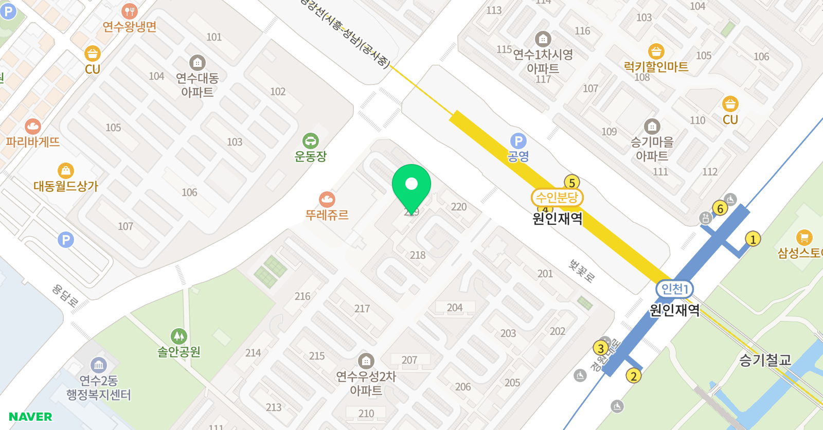 우성아파트김경미 수학 위치