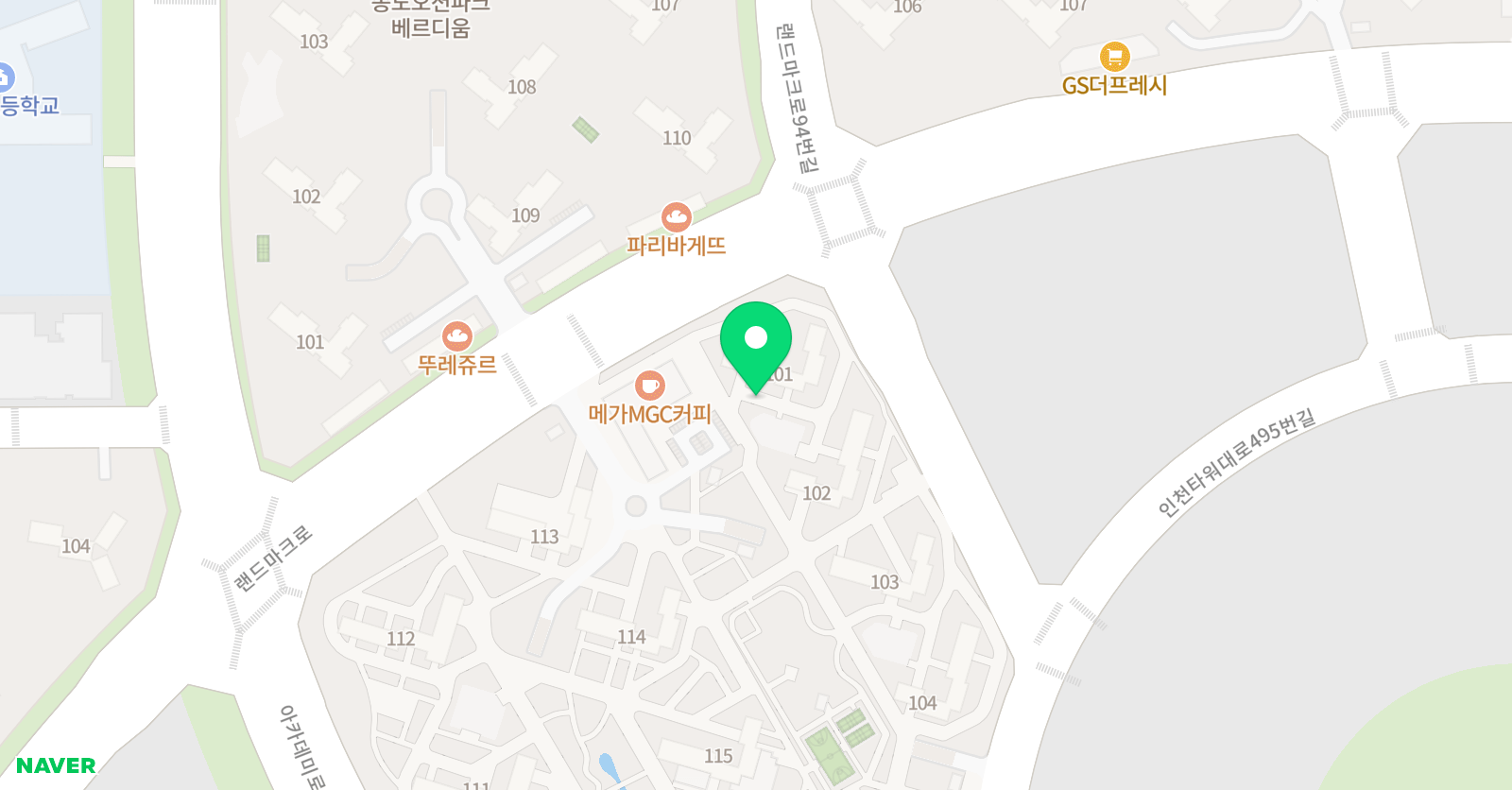 딱풀리는수학 송도8공구미송초점 위치