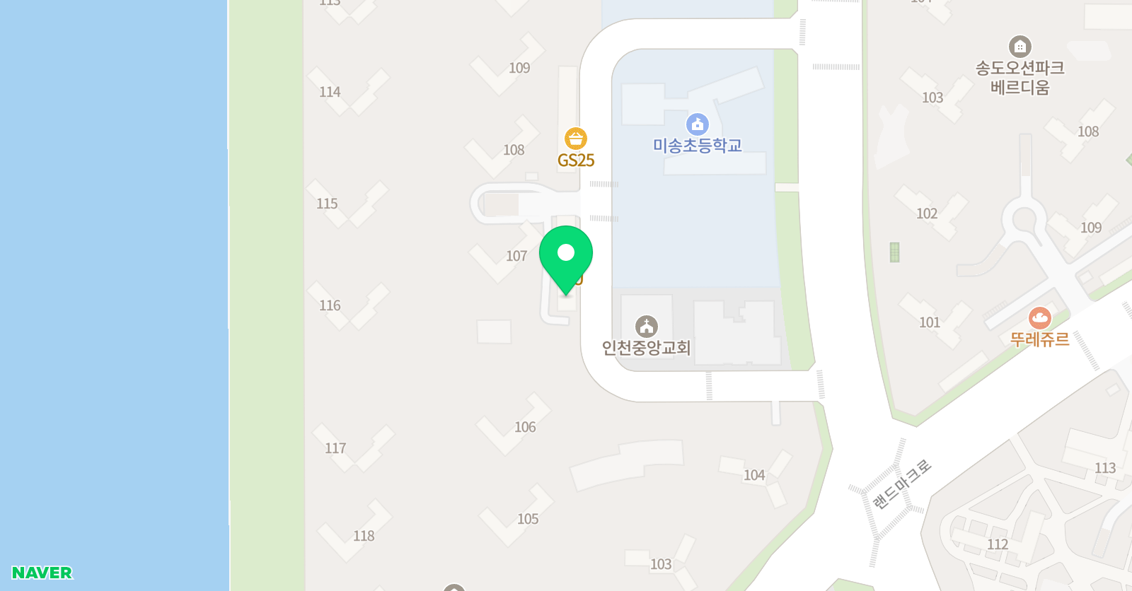 와이비엠 영어수학 학원 송도점 위치