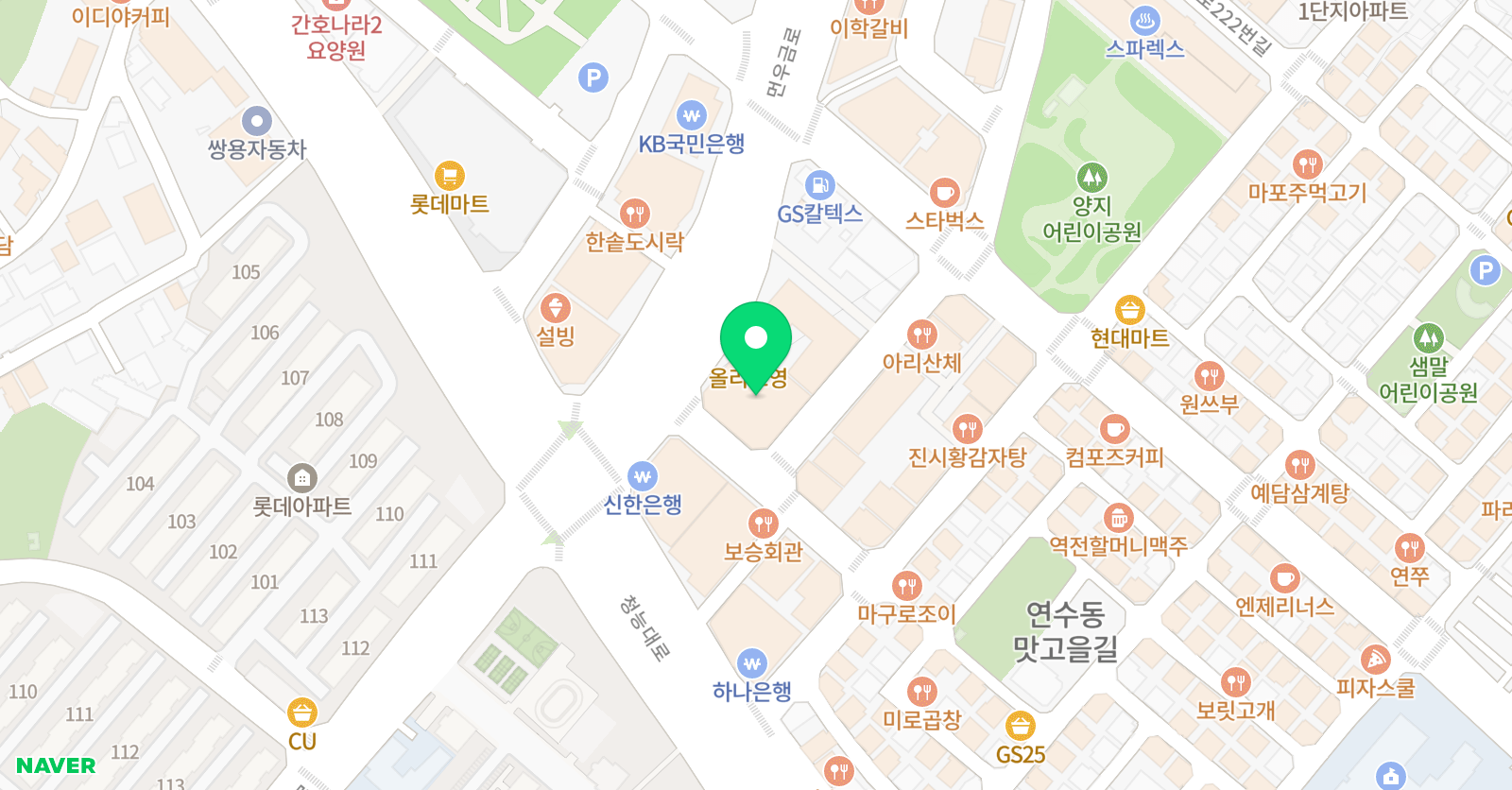 스테이댄스 학원 FROM.YG 위치