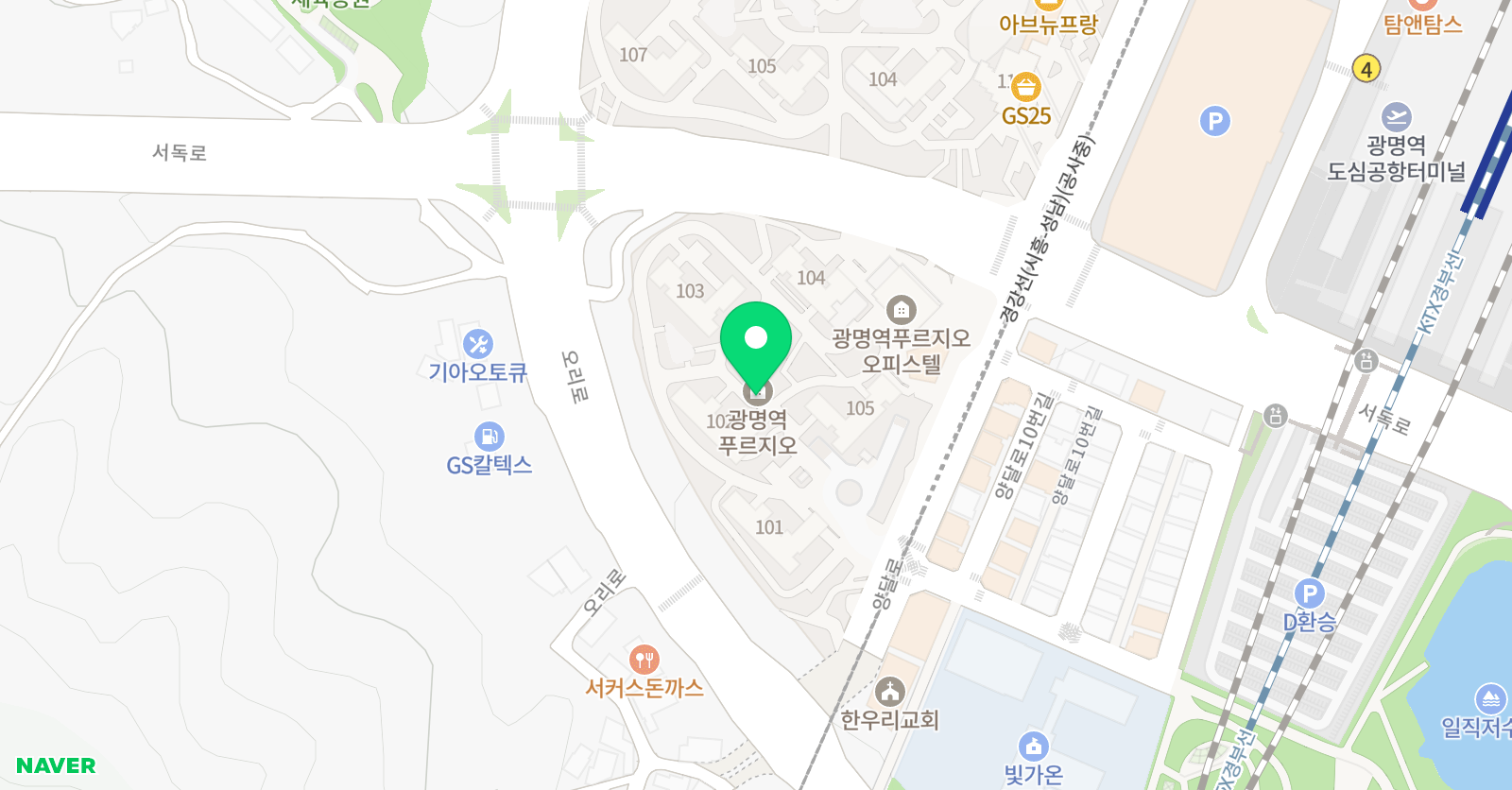 플레이팩토 광명역푸르지오교육원 위치