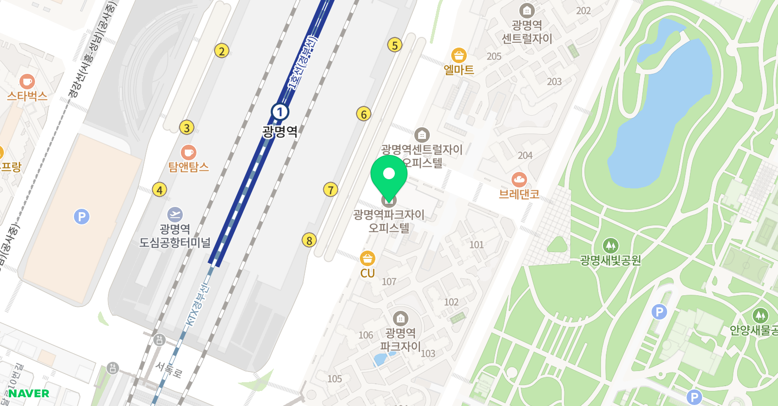 스마트해법 수학 광명역파크자이점 위치
