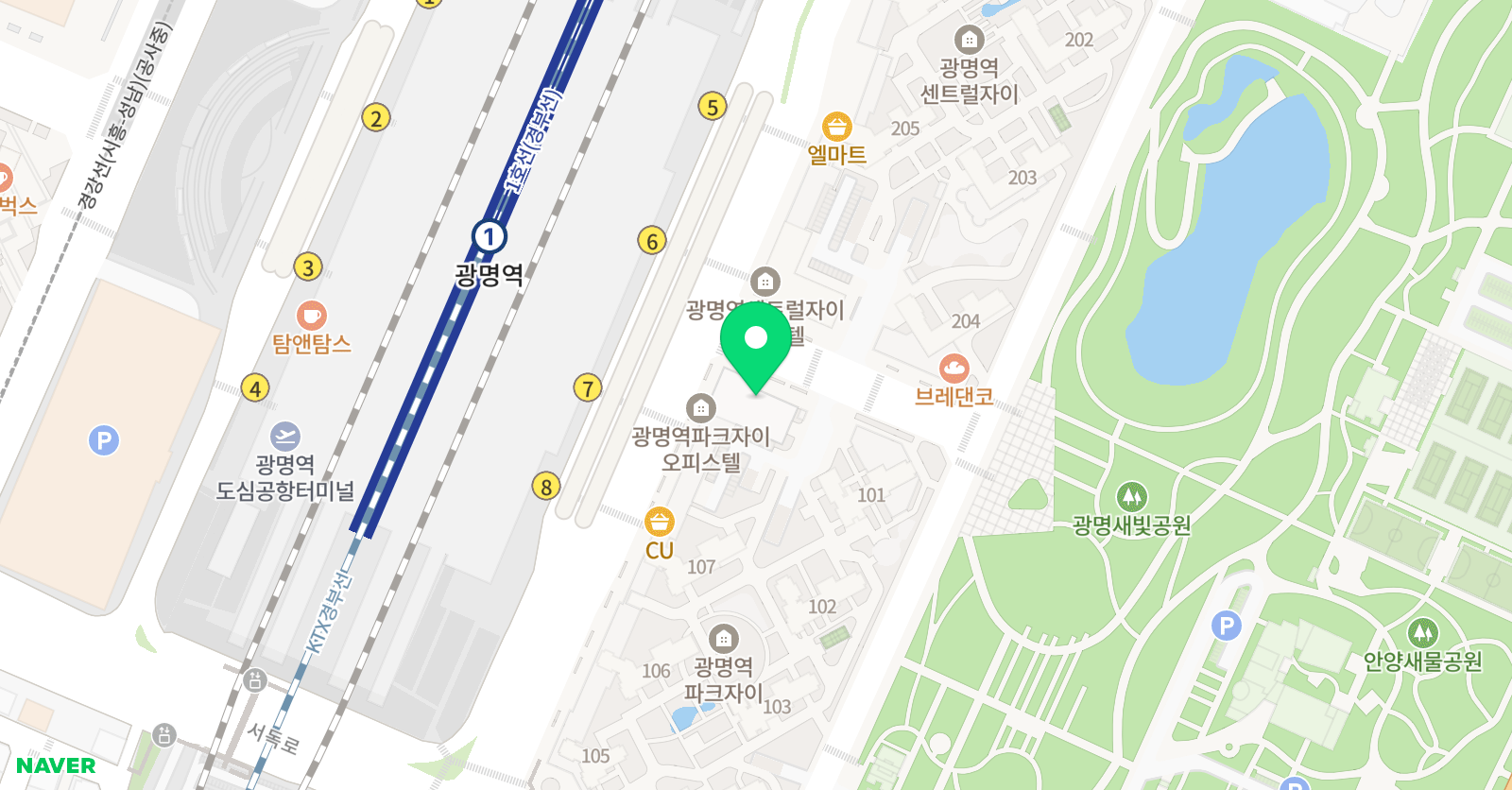 앤디안 영어수학학원 일직관 위치